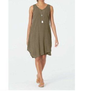 Pure J. Jill Layered Crinkle Sleeveless Midi Dress